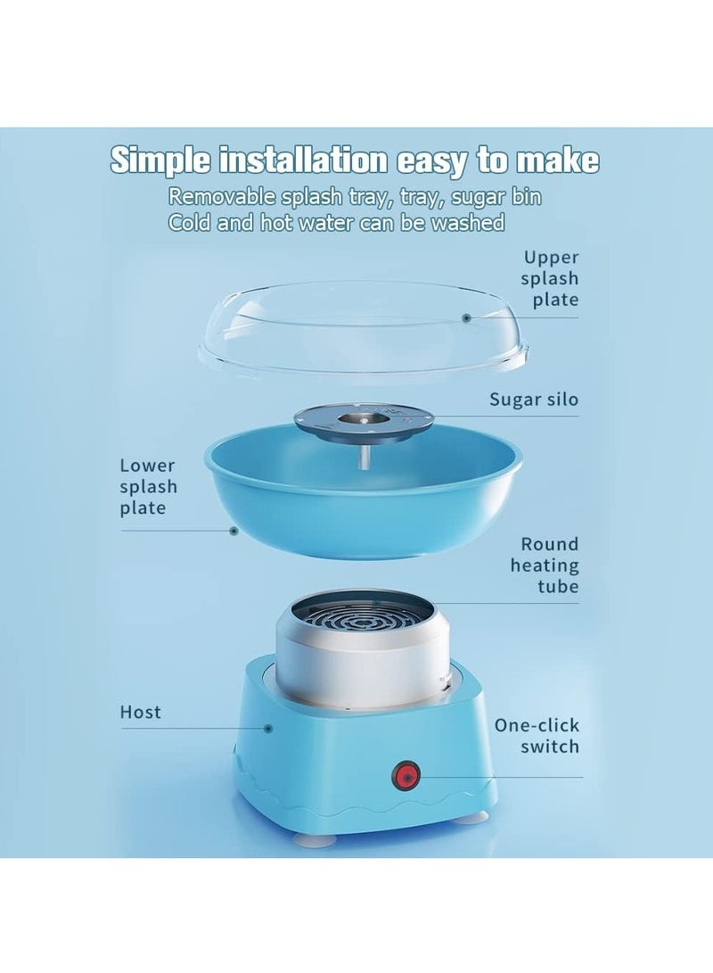 Barakah Cotton Candy Machine for Kids, Electric Cotton Candy Maker with Splash-Proof Plate, Portable Marshmallow Machine, Desktop Sugar Floss Maker for Home, Kids' Birthday, Family Party - Image 2