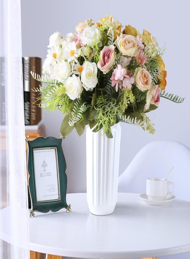 Cyblinia Artificial Flowers 3 Pack Artificial Fake Flowers Bouquet Wedding Bouquets Decorations Plastic Floral for Party Home Décor - Image 5