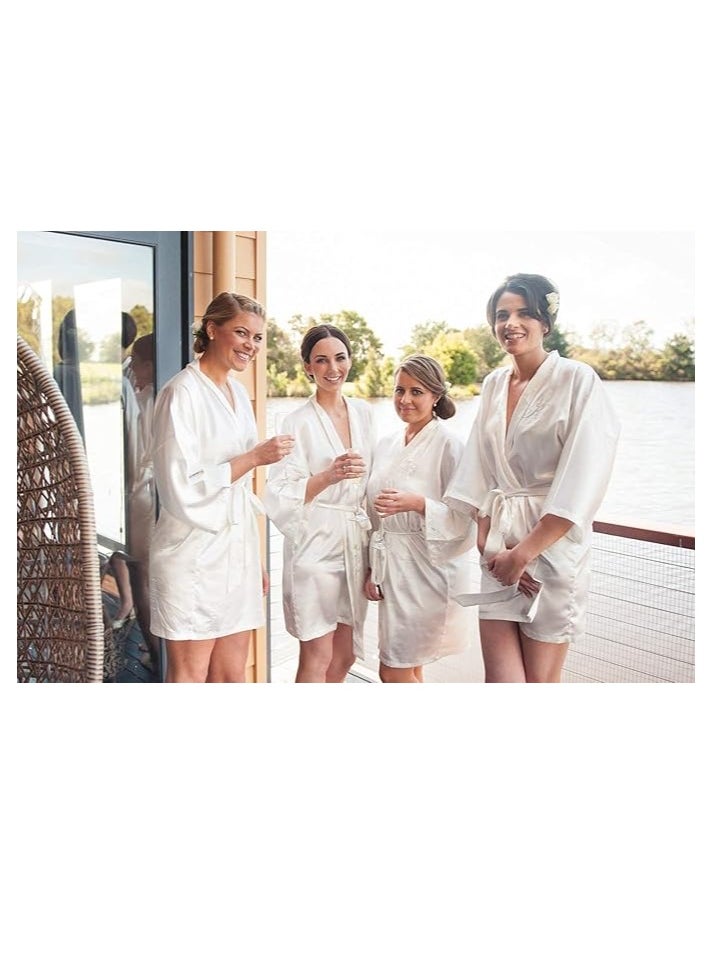Bride Silk Satin Bathrobe For Weddings And Bridal Showers  - Image 2