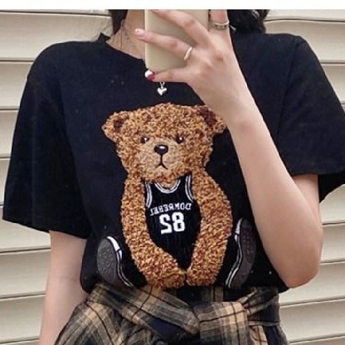 Summer Chic Teddy Tee  Checkered Skirt Set one-piece top