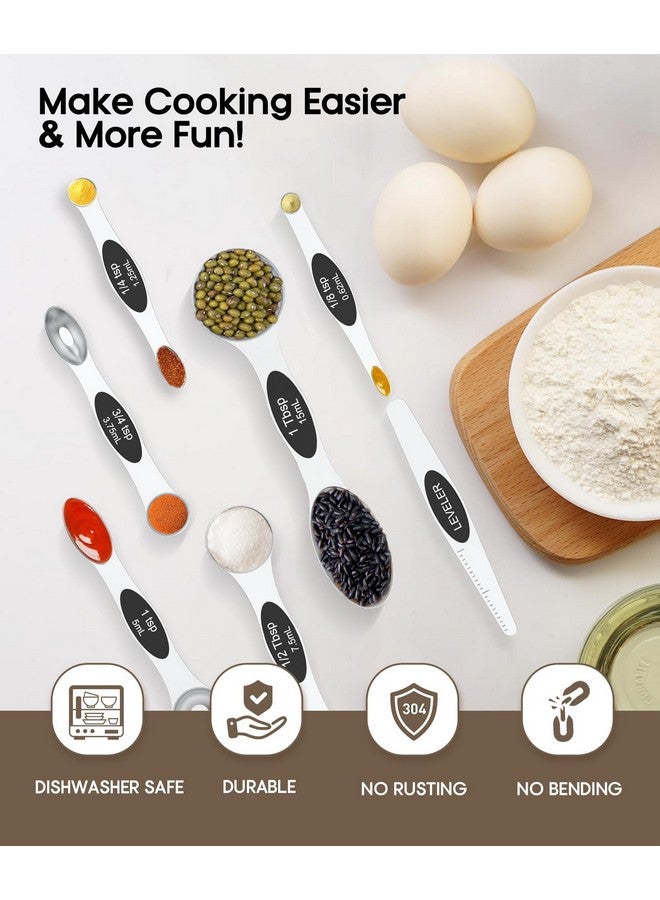 MTRoyaldia MTROYALDIA 8 PCS 304 Stainless Steel Measuring Spoons Set, 8 Pieces Magnetic Measuring Spoons for Cooking Baking, Coffee Sugar Salt for Liquid Wet and Dry Ingredients (Black)  - Image 5