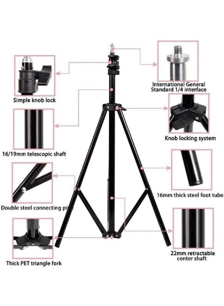 7ft Adjustable Phone Tripod with Rotating Ball Head and Mobile Phone Clip, Perfect for Photos, Vlogging, Online Shooting  - Image 5
