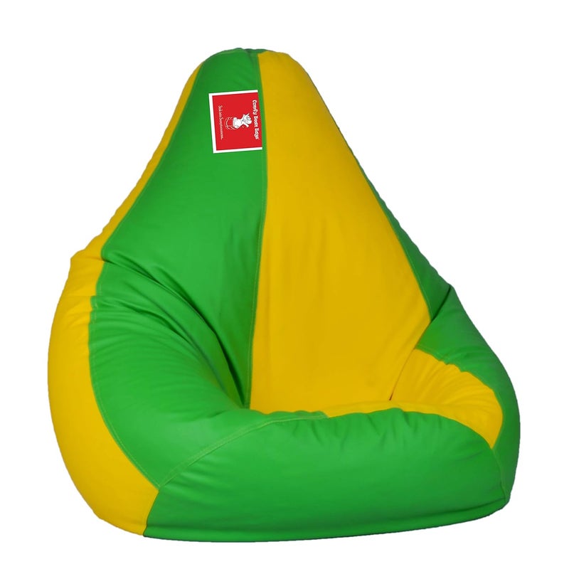 ComfyBean Bean Bag Cover Without Fillers Bean Bag Size XXXL Color Green Yellow - Image 5