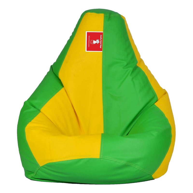 ComfyBean Bean Bag Cover Without Fillers Bean Bag Size XXXL Color Green Yellow - Image 4