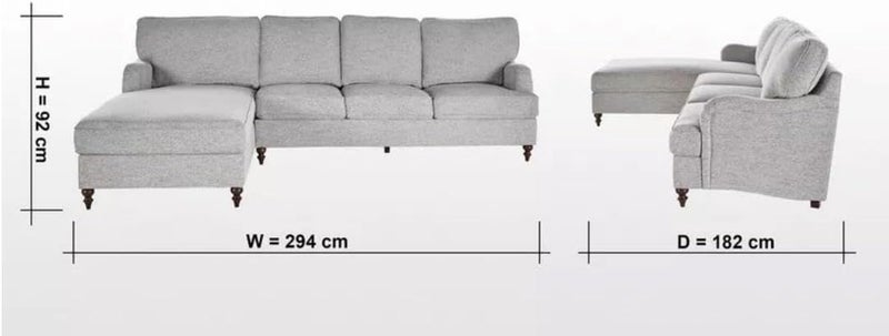 Cozy Homes Modern L-Shaped Sectional Sofa in Light Grey - Image 2