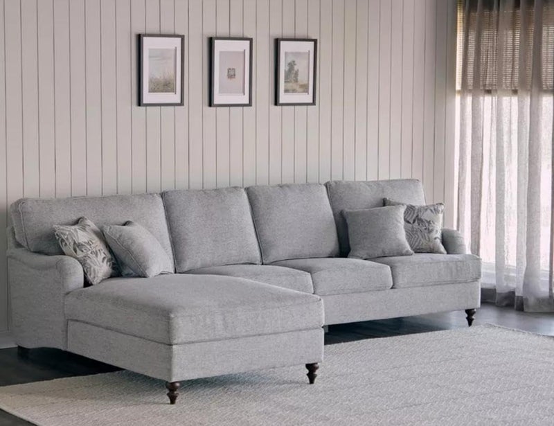 Cozy Homes Modern L-Shaped Sectional Sofa in Light Grey - Image 3