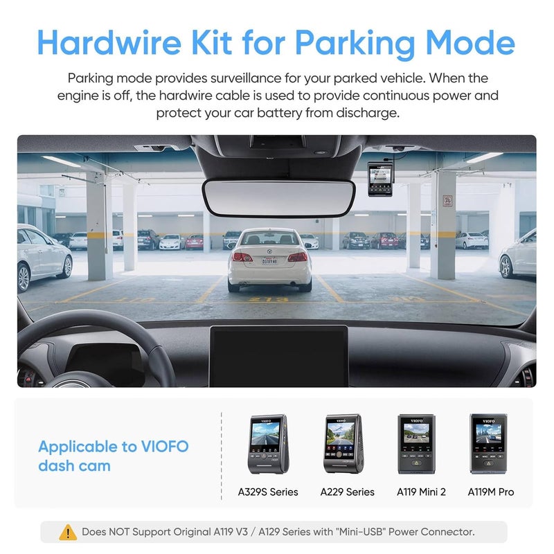Viofo HK4 Hardwire Kit with 8pcs Full Set Circuit Fuse Tap, Type-C Port, for A119MINI /A119MINI 2 /A229 Duo&Plus&PRO /T130 /WM1 /A139 /A139Pro Dash Cam - Image 2