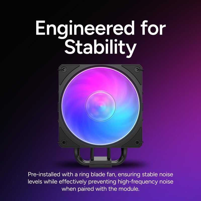Cooler Master Hyper 212 3DHP ARGB CPU Air Cooler, 3DHP Heat Pipe Technology, Mobius 120 PWM Fan, Fully Customizable aRGB, Quiet Operation, Easy Install, AMD Ryzen 7 AM5|4, Intel Ultra 7 LGA 1851|1700 - Image 4