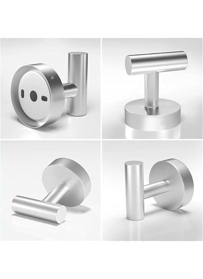 HOOKOR 4 Pack Wall Towel Hooks Bathroom Coat Hook Stainless Steel Heavy Duty Door Hanger Towel Robe Clothes Cabinet Closet Wall Hook for Bathroom Bedroom Kitchen Hotel Pool (Brushed Nickel-Drill hook)  - Image 3