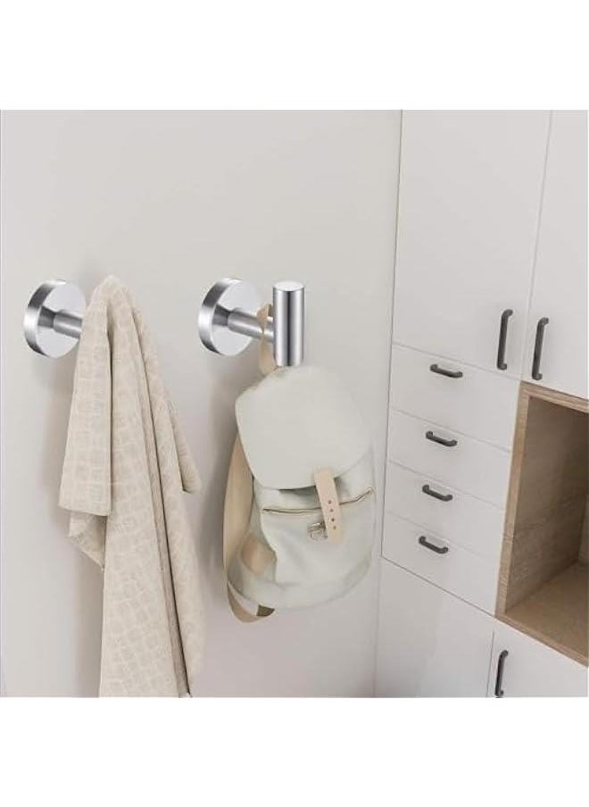 HOOKOR 4 Pack Wall Towel Hooks Bathroom Coat Hook Stainless Steel Heavy Duty Door Hanger Towel Robe Clothes Cabinet Closet Wall Hook for Bathroom Bedroom Kitchen Hotel Pool (Brushed Nickel-Drill hook)  - Image 5