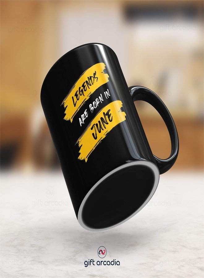 Gift Arcadia Ceramic Legends are Born Coffee Mug - 1 Piece, Black, 330ml (June) - Image 3