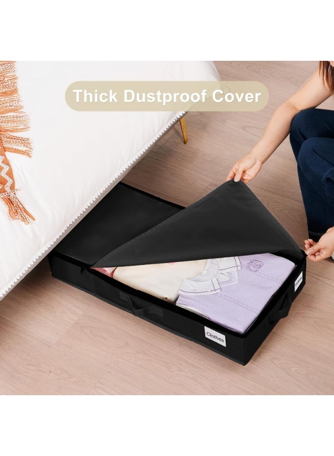 2-Pack Under-Bed Storage Boxes with Wheels, Foldable Zippered Organizer for Clothes & Bedding, Grey - Image 5