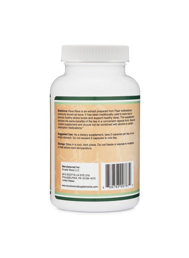 Double Wood Supplements كبسولات كافا كافا 1000 مجم لكل وجبة، 120 كبسولة (مستخلص جذر كافالاكتونز عالي النقاء بنسبة 3-5%) مستخلص جذر مسحوق كافا للاسترخاء (مصنوع في الولايات المتحدة الأمريكية، آمن للنباتيين) من شركة دبل وود - Image 3