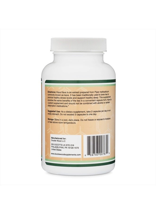 Double Wood Supplements - كبسولات كافا كافا 1000 مجم لكل وجبة، 120 كبسولة (مستخلص جذر كافالاكتونز عالي النقاء بنسبة 3-5%) مستخلص جذر مسحوق كافا للاسترخاء (مصنوع في الولايات المتحدة الأمريكية، آمن للنباتيين) من شركة دبل وود - Image 1