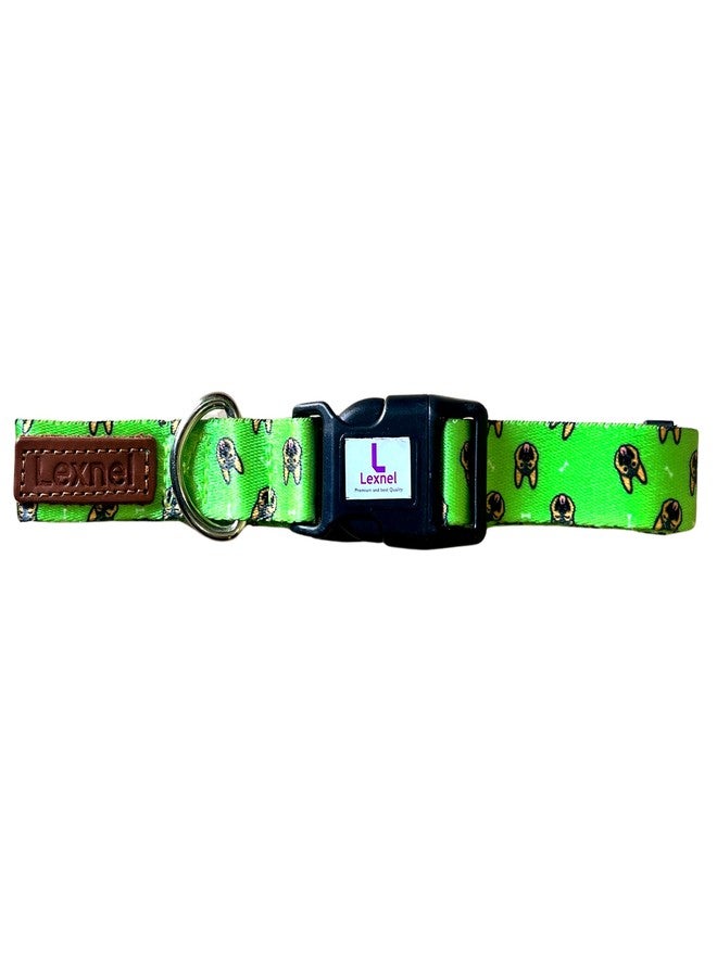 LEXNEL Durable Nylon Dog Collar - Lightweight, Quick-Release Buckle, Soft & Comfortable Fit, Adjustable Dog Collars for Small Medium Large Dogs (Hot Green, Medium) - Image 2