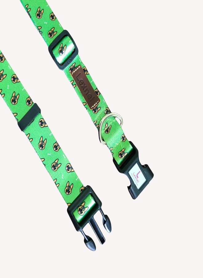 LEXNEL Durable Nylon Dog Collar - Lightweight, Quick-Release Buckle, Soft & Comfortable Fit, Adjustable Dog Collars for Small Medium Large Dogs (Hot Green, Medium) - Image 3