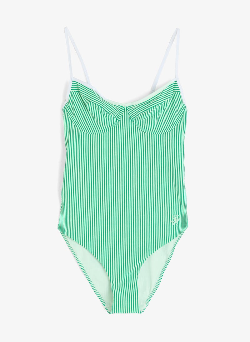 TOMMY HILFIGER Essential Seersucker Demi Cup Swimsuit - Image 1