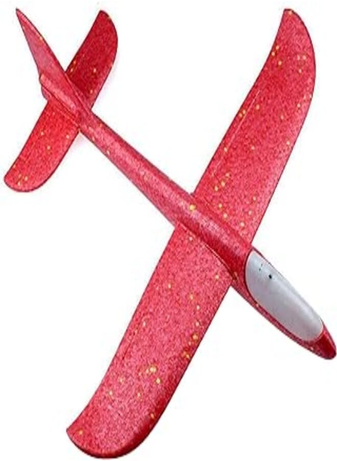 SHOWAY - SHOWAY Flying Glider Planes With Flash LED Light 18.9" Foam Flight Mode Throwing Air Plane Aerobatic Airplane Outdoor Sport Game Toys Gift for Kids 3 4 5 6 7 Year Old Boy Red - Image 1