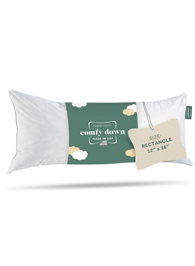 ComfyDown ComfyDown Decorative Throw Pillow Insert, Down and Feather Fill, 100% Cotton Cover, 233 Thread Count - Made in USA (12 X 36)  - Image 1