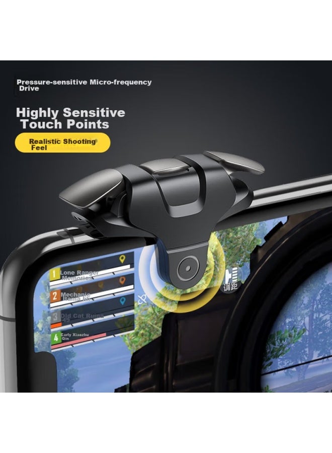 ISKA Yisika, Pubg Gadget, Four And Six-finger Mobile Game Peace Elite Mechanical Button Physical Auxiliary Pressing Gun Mobile Game Peripheral Clicker Shoulder Key For Apple And Android, Yx59 Transparent - Image 3