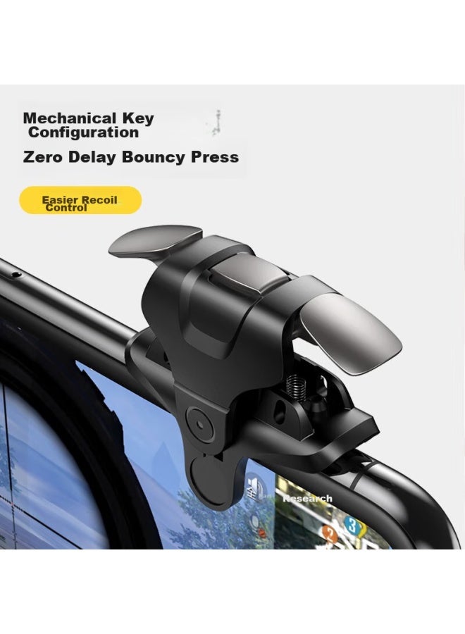 ISKA Yisika, Pubg Gadget, Four And Six-finger Mobile Game Peace Elite Mechanical Button Physical Auxiliary Pressing Gun Mobile Game Peripheral Clicker Shoulder Key For Apple And Android, Yx59 Transparent - Image 2