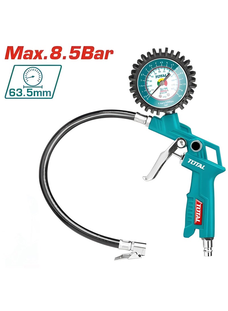TOTAL TOTAL Air Tire Inflating Gun, Heavy Duty Pressure Gauge, MAX 8.5Bar, TAT11601  - Image 2