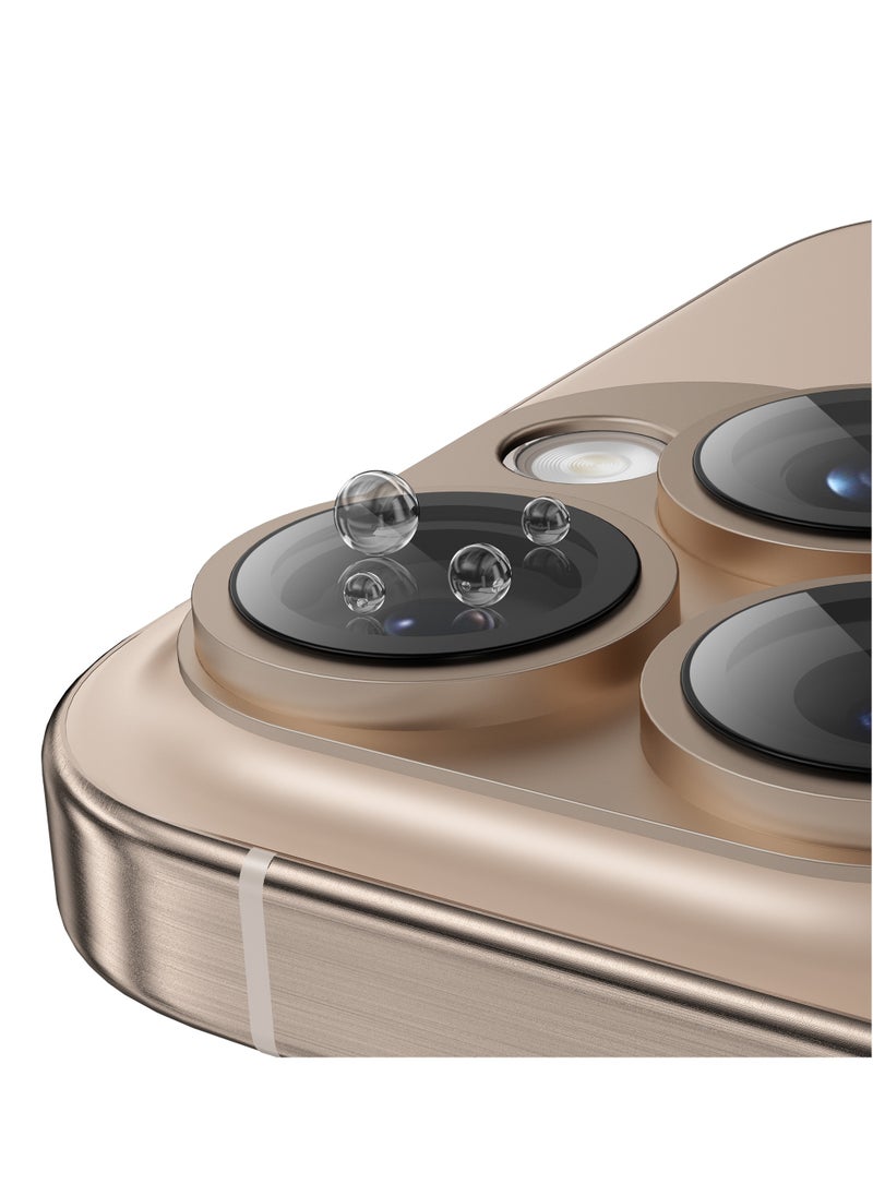 GREEN LION iPhone 16 Pro/Pro Max Camera Lens Protector / Nano Absorption / Anti Scratch / Anti Fingerprint / High Transparency - Desert Titanium  - Image 4