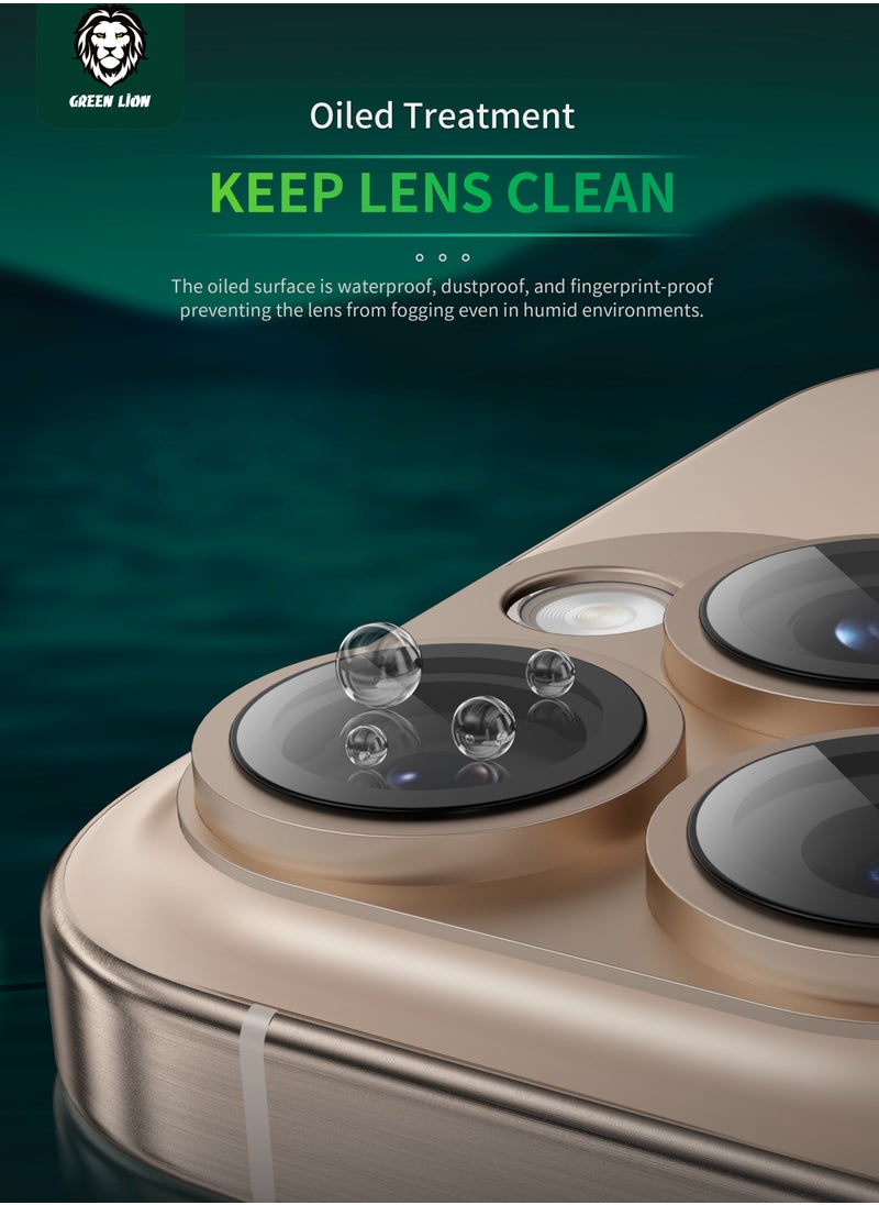 GREEN LION iPhone 16 Pro/Pro Max Camera Lens Protector / Nano Absorption / Anti Scratch / Anti Fingerprint / High Transparency - Desert Titanium  - Image 2