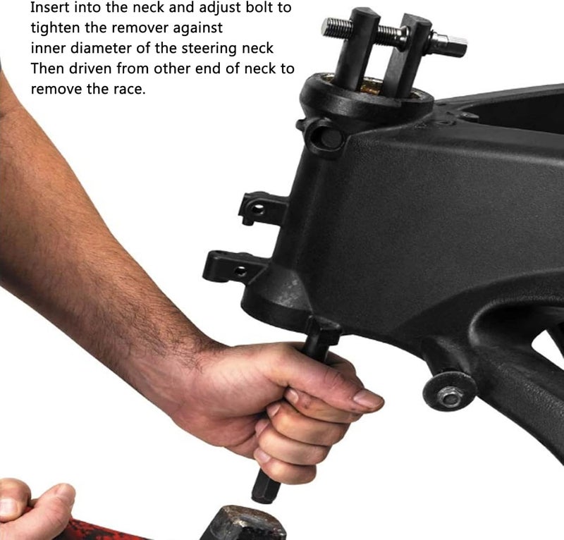woobles Steering Neck Bearing Race Remover, Motorcycle Steering Neck Bearing Race Removing Tool Universal for 1‑1/8in to 2‑5/8in ID Races - Image 4