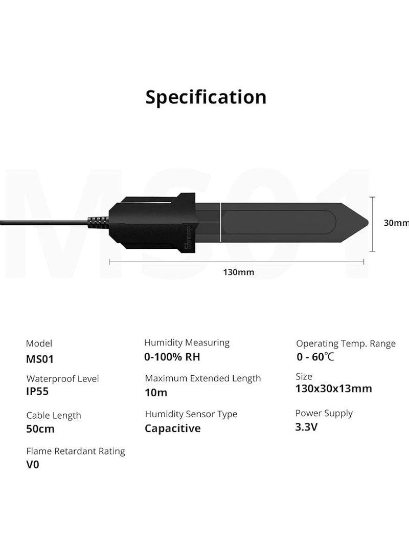 سونوف SONOFF MS01- مستشعر رطوبة التربة الذكي مع محول RJ11  - Image 3