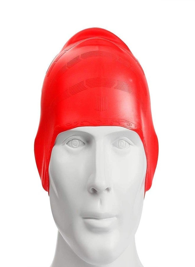 دورايمون قبعة سباحة دورايمون بتصميم جديد للشعر الطويل، قبعة سباحة من السيليكون المقاوم للماء للبالغين من النساء والرجال، تحافظ على نظافة الشعر مع واقي للأذن (متعددة الألوان) - Image 3