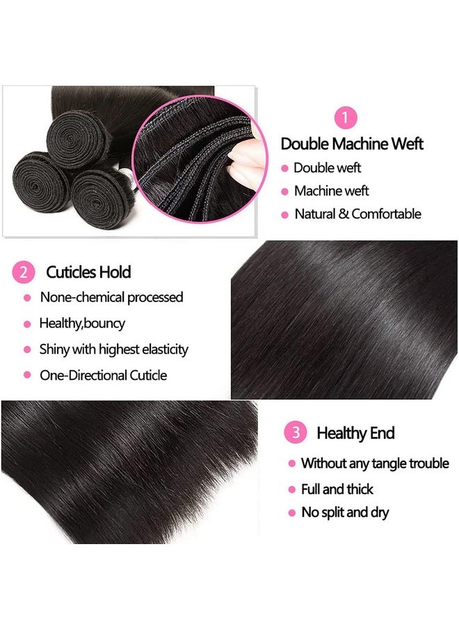 BLACKMOON HAIR - Brazilian Virgin Straight Human Hair One Bundle 22Inch Straight Hair Weave Extension Unprocessed Straight Hair Bundle Natural Black - Image 1