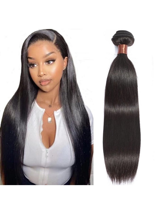 BLACKMOON HAIR - Brazilian Virgin Straight Human Hair One Bundle 22Inch Straight Hair Weave Extension Unprocessed Straight Hair Bundle Natural Black - Image 1
