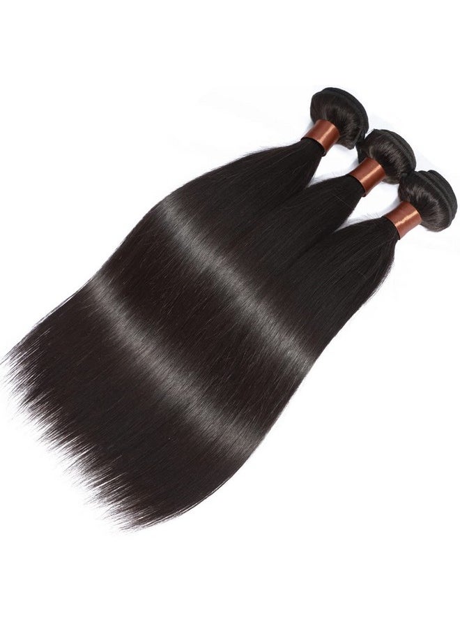 BLACKMOON HAIR - Brazilian Virgin Straight Human Hair One Bundle 22Inch Straight Hair Weave Extension Unprocessed Straight Hair Bundle Natural Black - Image 1