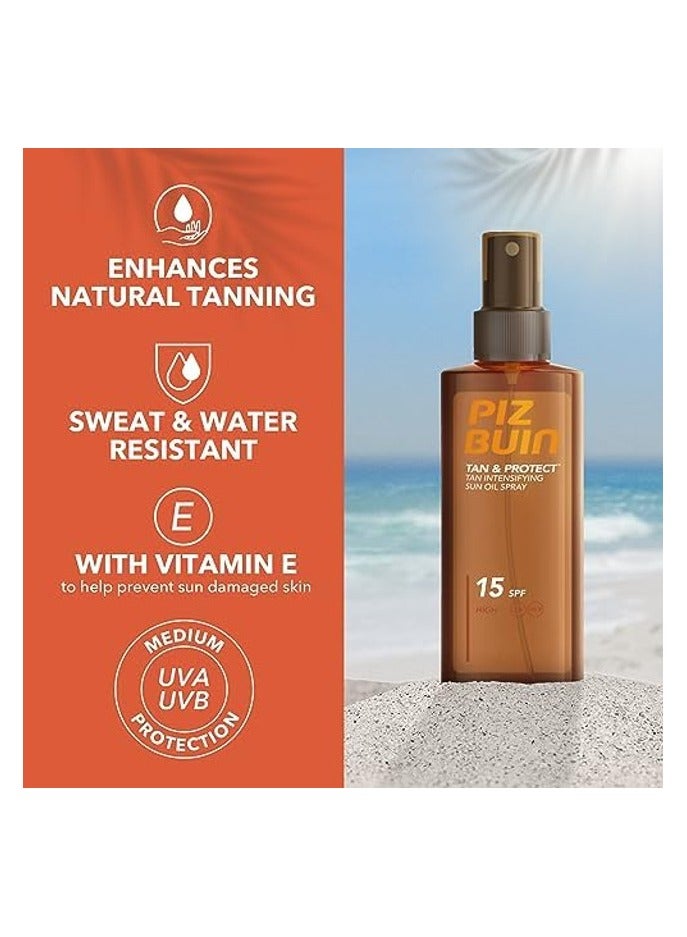 Piz Buin Tan & Protect Tan Intensifying Sun Oil Spray SPF15 150ml - Image 2