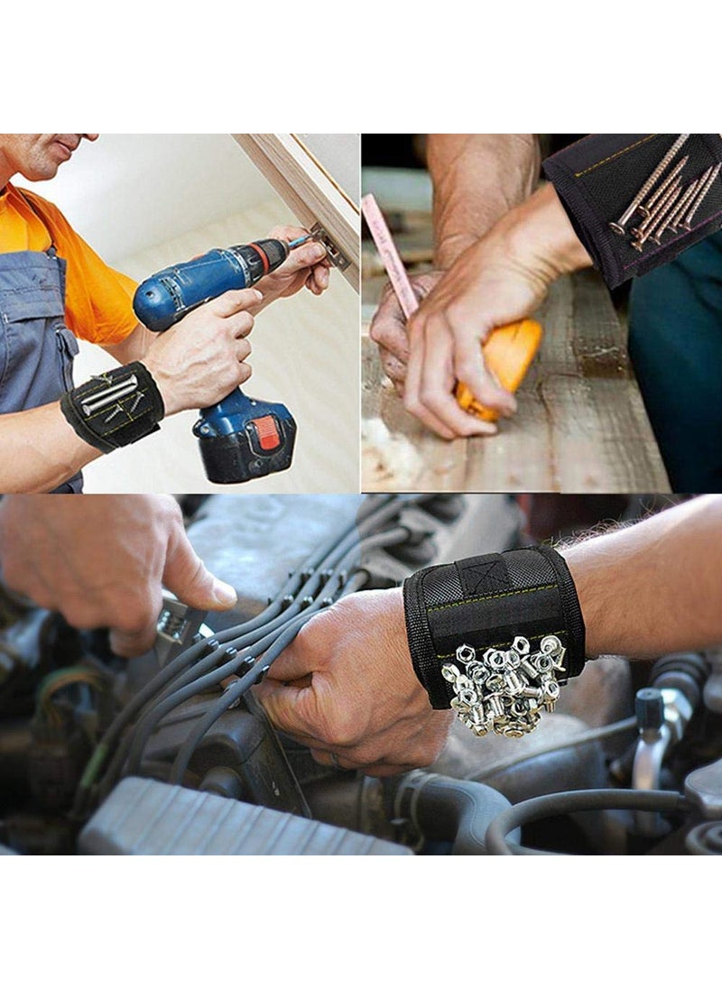 POXEFLIP POXEFLIP Super Strong Adjustable Breathable Magnetic Wristband Magnetic Wrist Band Wrist Strap for Holding Screws Nails Bolts  - Image 2