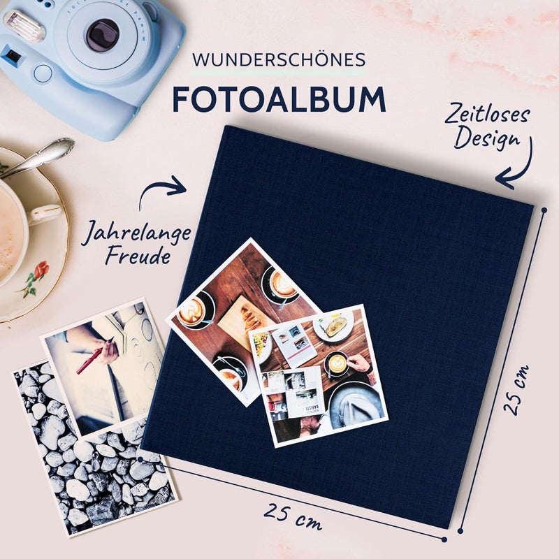 Goldbuch Summertime 24708 Photo Album, 25 x 25 cm, Photo Book with 60 White Pages & Glassine Dividers, Linen Photo Album, Memory Album, Blue - Image 2