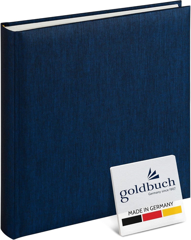 Goldbuch Summertime 24708 Photo Album, 25 x 25 cm, Photo Book with 60 White Pages & Glassine Dividers, Linen Photo Album, Memory Album, Blue - Image 1