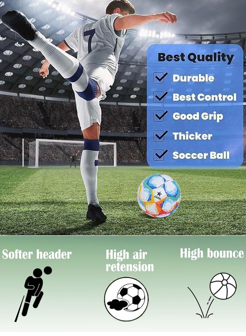Thunder Spikers Football Size 5 - High-Performance Soccer Ball for Indoor and Outdoor Use - Professional Grade, Officially Sized and Weighted Match Ball for Competitive Play, Training, Recreational Games, All Levels - Image 2