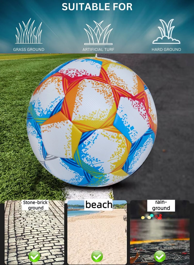 Thunder Spikers Football Size 5 - High-Performance Soccer Ball for Indoor and Outdoor Use - Professional Grade, Officially Sized and Weighted Match Ball for Competitive Play, Training, Recreational Games, All Levels - Image 3