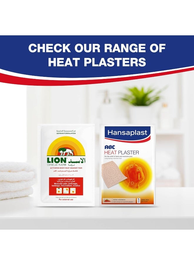 Hansaplast Lion Capsicum Plaster, Pain Relief Plaster, Activates Body Heat Against Pain, Promotes Relaxation and Restores Mobility, 1 Strip (One Size) - Image 5
