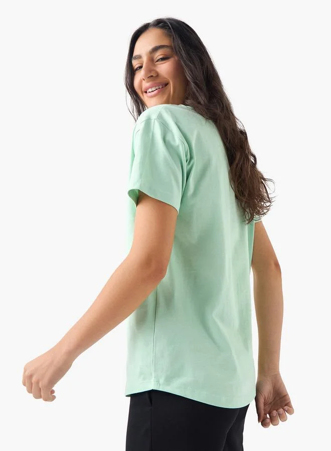 Kappa Kappa Logo Detail Crew Neck T-shirt with Short Sleeves
