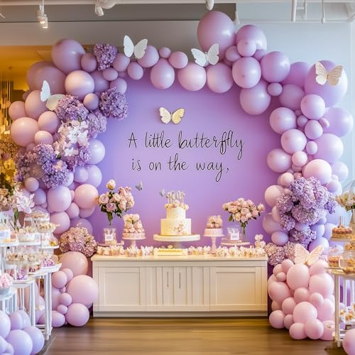 RUBFAC 129pcs Pastel Purple Balloon Arch Kit Different Sizes 18 12 10 5 Inches, Light Purple Lavender Balloons Garland for Birthday Baby Shower Gender Reveal Wedding Party Decoration - Image 5