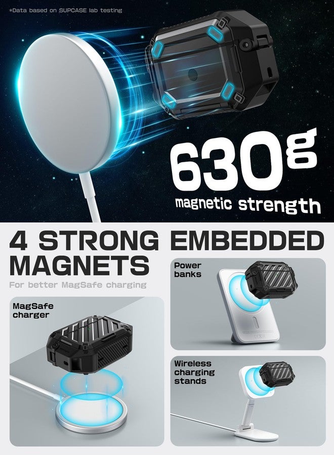 SUPCASE for AirPods Pro 2nd/1st Gen Case with Lock & Carabiner (Unicorn Beetle Pro), [IP68 Waterproof] [Military-Grade Protection] [Supports Wireless Charging] Anti-Scratch Hard Shell Cover, Black - Image 5