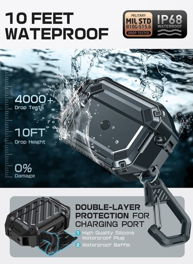 SUPCASE for AirPods Pro 2nd/1st Gen Case with Lock & Carabiner (Unicorn Beetle Pro), [IP68 Waterproof] [Military-Grade Protection] [Supports Wireless Charging] Anti-Scratch Hard Shell Cover, Black - Image 3