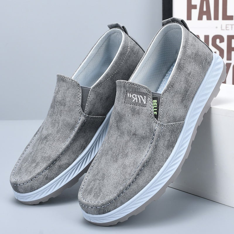 Spring New Mens Beijing Cloth Shoes Comfortable Breathable Gray 3009 