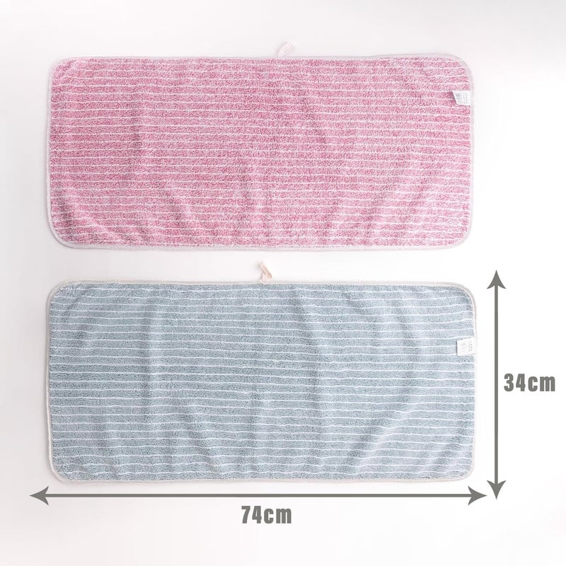Kuber Industries Kuber Industries 2 Piece Hand Towel Set|280 GSM|Gtm & Workout Towels|Super Absorbent & Antibacterial Treatment|Small Size, Travel Friendly (Pink & Green)  - Image 2