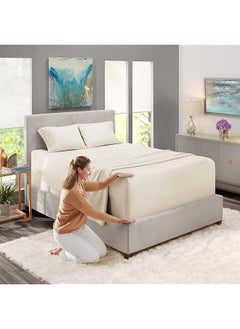 erorex Extra Deep Pocket Fitted Sheet Deep King Fitted Sheet Set Super Deep Pocket Sheet Ultra Deep Fitted Sheet For Extra Deep Pocket Mattress King Size Sheets 78 X 80 Inches Off White  - Image 2
