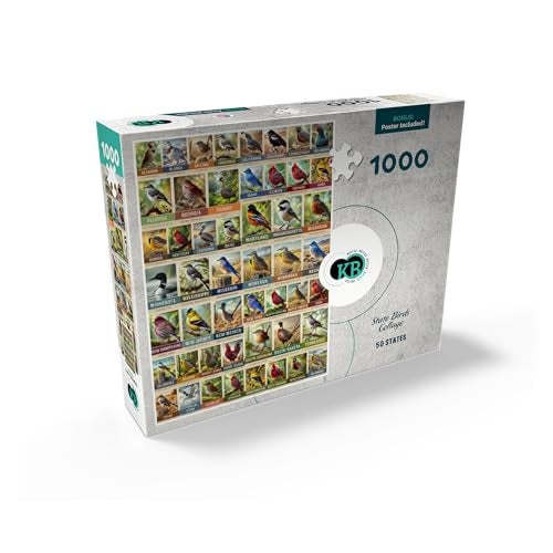 MyPuzzle.com MyPuzzle State Birds Series 50 State Birds Collage Vol1 Premium 1000 Piece Jigsaw Puzzle for Adults - Image 5