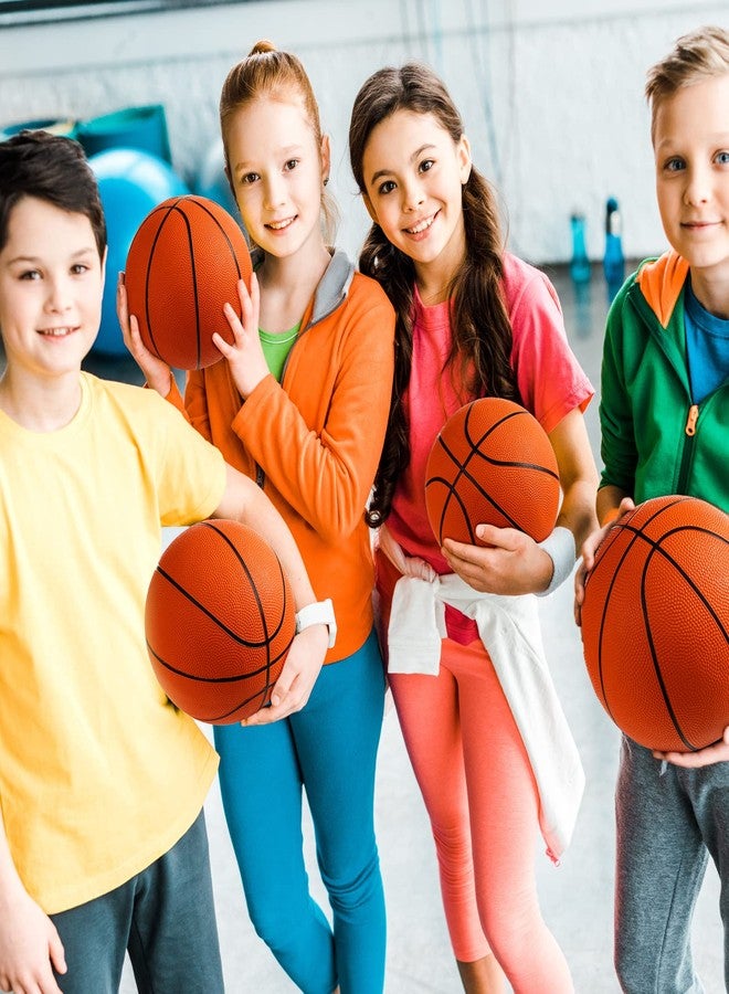 Vinsot 8 Pack Mini Rubber Basketballs Set 7 Inch Mini Hoop Basket Ball with Air Pump for Beginner Basketball Arcade Games Indoor Outdoor Pool Party Favors(Orange) - Image 4